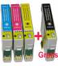 Komplet FENIX RE-T0711~714 ( C+M+Y+Bk ) kartuÅ¡e za Epson Stylus D92, D120, DX4400, DX4450, DX7450, DX8400, DX8450, DX9400F, SX105, SX205, SX405, 13ml po barvi=120% veÄ izpisa po barvi  kartusa, toner, foto papir, panasonic, inkjet, laserjet